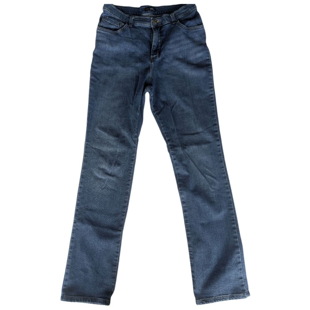 Lee Classic Fit Straight Leg Jeans Women's Size 10 Long Medium Wash Stretch